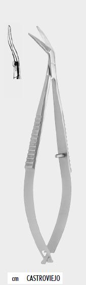 Мікроножиці КАСТРОВЬЄХО (CASTROVIEJO), зігнуті хвилеподібно, 11,0 см (cm)